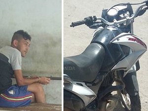 Jovem é preso ao ser flagrado circulando com moto roubada no Agreste 
