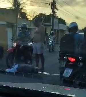 Idoso é atropelado por motocicleta e fica ferido no bairro Boa Vista, em Arapiraca