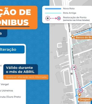 Bairro Gruta de Lourdes: obras alteram itinerário de ônibus