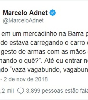 Marcelo Adnet diz ter sido hostilizado no Rio: 'Vaza, vagabundo!'