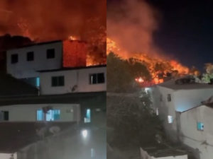 Incêndio atinge vegetação perto de casas na Grota de Maragogi