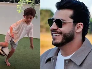 Murilo Huff encanta com aula de futebol do filho de Marília Mendonça