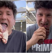 Devorador de carne crua, influencer preocupa fãs: “Enlouqueceu”; vídeo