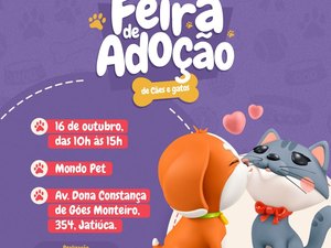 Mondo Pet realiza feira de adoção de cães e gatos, na Jatiúca
