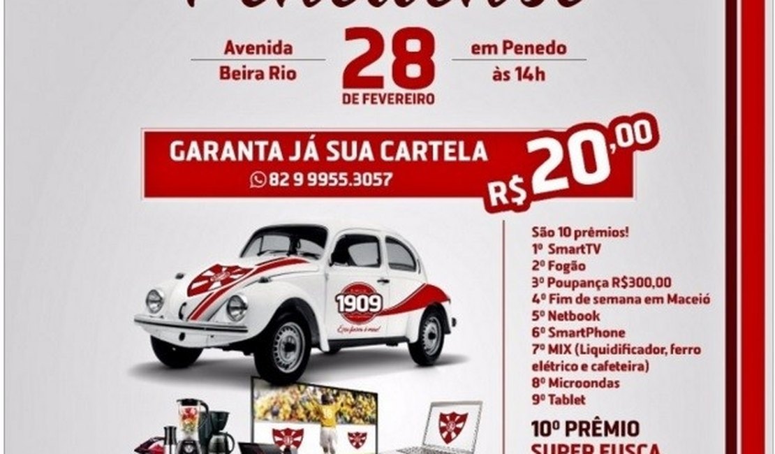 Penedense tenta superar a crise com bingo de Fusca