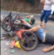 Acidente grave entre moto e cinquentinha deixa dois feridos em Arapiraca