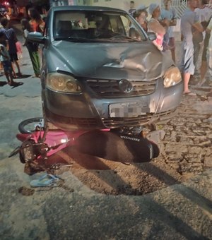 Jovem fica ferido em acidente envolvendo um carro e uma moto em Girau do Ponciano