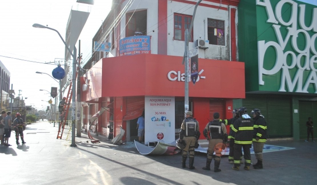Loja da Claro tem princípio de incêndio no Centro de Maceió