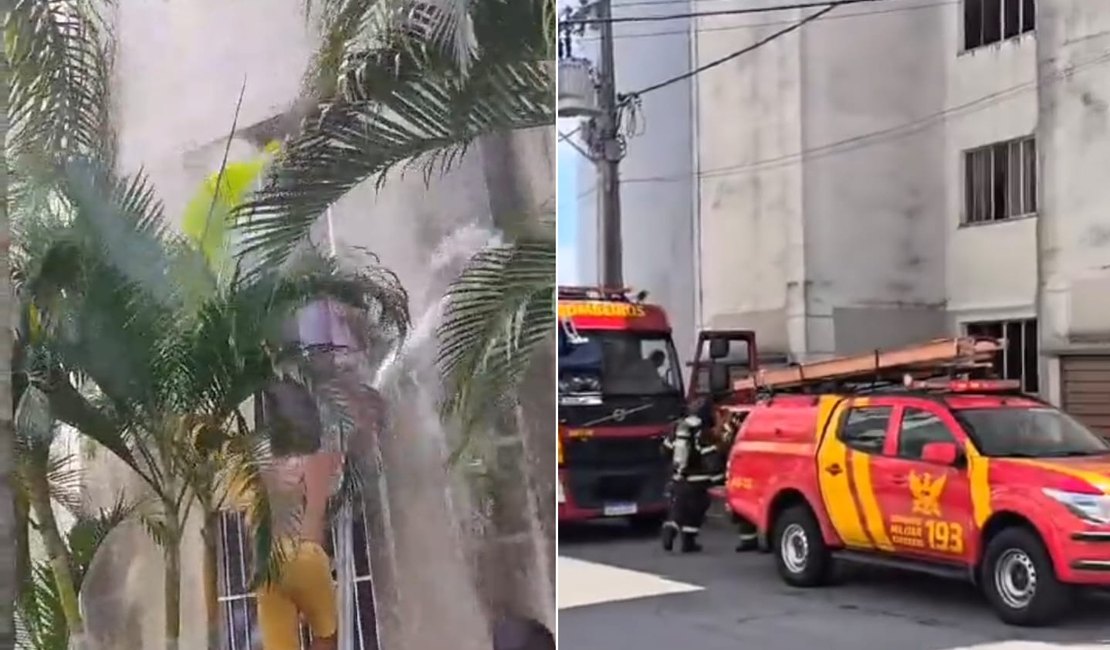 [Vídeo] Princípio de incêndio atinge apartamento no bairro do Antares, em Maceió