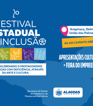 Arapiraca e Delmiro Gouveia serão sedes do 2º Festival Estadual da Inclusão