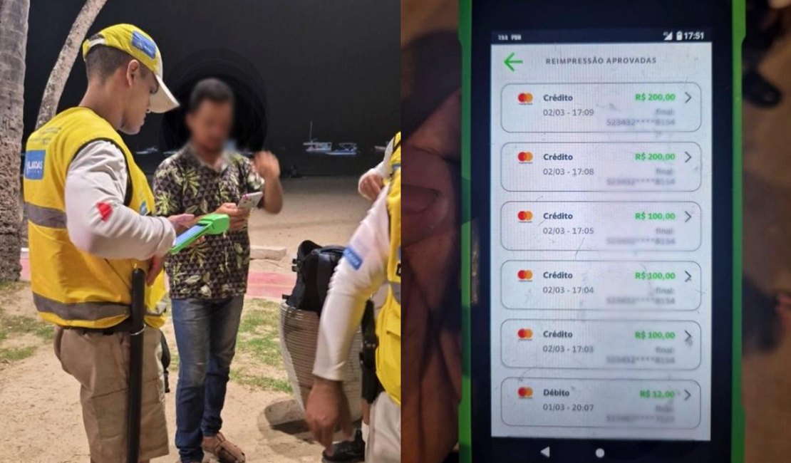 Ambulante é preso em flagrante após achar cartão de crédito e realiza R$ 700 em compras na Ponta Verde