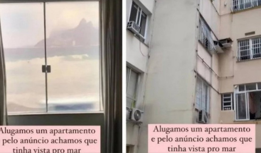 Vídeo: Turista aluga apartamento no RJ com ‘vista para o mar’, mas descobre que era adesivo na janela
