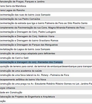 Câmara de Vereadores de Palmeira destina emenda no orçamento para pavimentação do loteamento Alameda do Campo