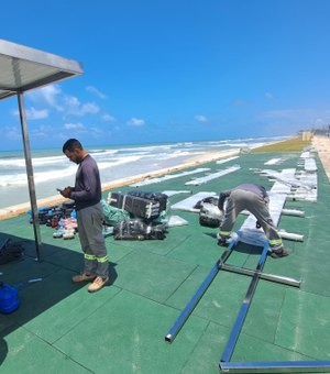 Prefeitura de Maceió inicia instalação de academia pública no Pontal da Barra