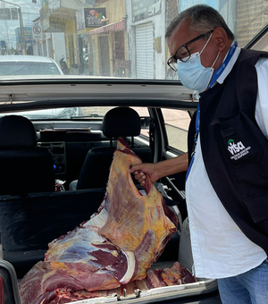 Cerca de 100 quilos de carne bovina foram apreendidos durante fiscalização da Vigilância Sanitária de Arapiraca