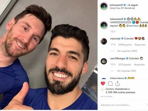 Neymar comenta foto de Messi e Suárez, e torcida pede volta ao Barça