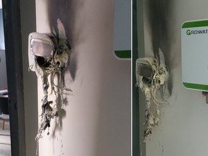 Caixa de energia solar pega fogo em unidade do Sesi no município de Craíbas