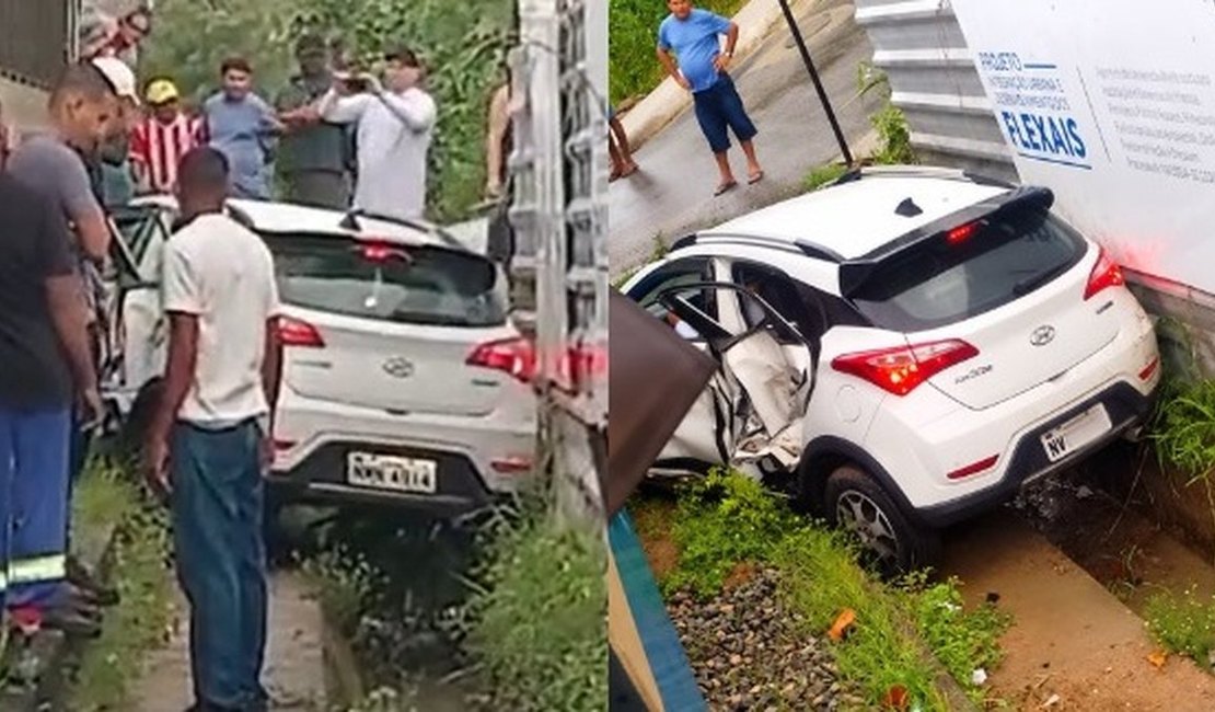 Trem atinge carro em Bebedouro e bloqueia via férrea em Maceió