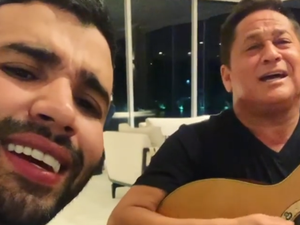 Gusttavo Lima canta com Leonardo e brinca: 'Bebeu tanto que já tá miando'