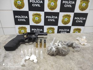 Jovem é preso com revólver, maconha, cocaína e crack no Clima Bom