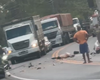 Grave acidente entre caminhão e motocicleta deixa feridos na BR-316, em Satuba