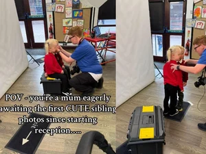 Mãe recebe fotos escolares dos filhos e se surpreende com resultado