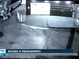 Vídeo mostra passageiros pulando de ônibus em movimento para fugir de assalto