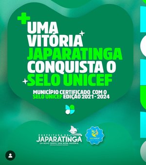 Japaratinga celebra conquista do Selo Unicef