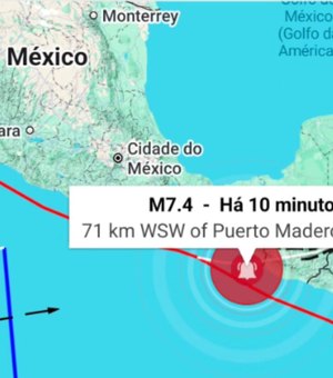 Terremoto de magnitude 7,4 atinge o México, e EUA emitem aleta de tsunami