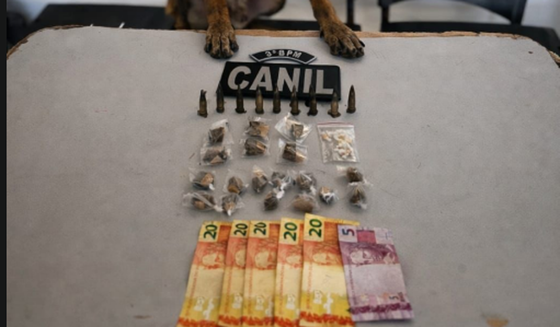 Jovem é preso com drogas após tentar fugir da polícia no bairro Canafístula, em Arapiraca