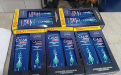 Os shampoos roubados estavam escondidos na mochila do indivíduo