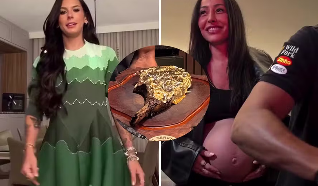 Ana Castela come carne com ouro e é surpreendida por Sabrina Sato