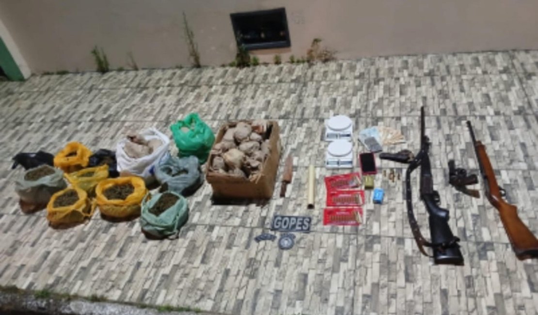 Polícia Militar apreende três armas e 6,5kg de maconha em Olho D’Água Grande