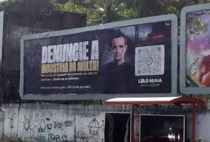 Surfando na onda do DMTT, Lelo Maia espalha outdoors denunciando suposta ‘indústria da multa’