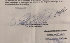 Carta de renúncia de Leopoldo Pedrosa