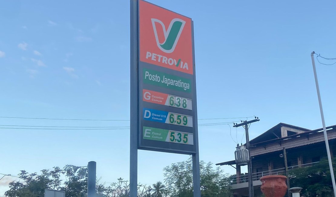 Litro da gasolina comum passa custar R$ 6,38 em Japaratinga