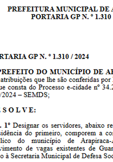 Prefeito Luciano Barbosa publica portaria sobre concurso para Guarda Municipal em Arapiraca