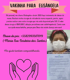 Alagoana pede ajuda para continuar a realizar tratamento de câncer de mama