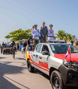 Tropa da PM-AL desfila na cerimônia do 7 de Setembro