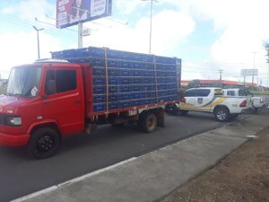 Operação apreende caminhão com carga irregular de frangos na AL 220, no Agreste 