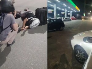 [Vídeo] Motociclista fica ferido após colisão com carro no Santa Amélia, em Maceió