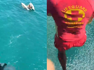 Catamarã naufraga na Praia do Sobral e dois pescadores são resgatados em Maceió