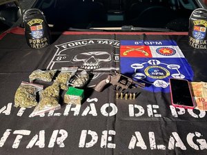 Polícia Militar apreende armas de fogo e drogas em ações na Região Metropolitana de Maceió
