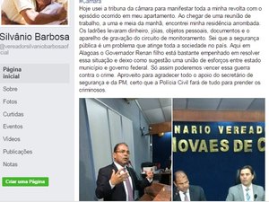Casa de vereador é arrombada e ladrões roubam câmeras de circuito e joias