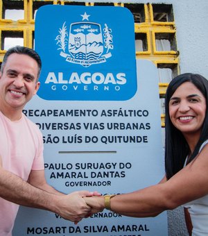 Governador e prefeita entregam obras de infraestrutura urbana em São Luís do Quitunde