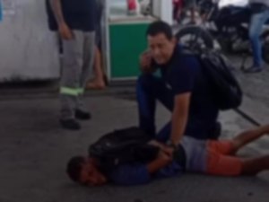 Suspeito de assalto é detido por frentista de posto de combustíveis em Maceió