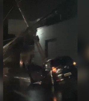 [Vídeo] Mulher colide carro contra poste na Avenida Governador Afrânio Lages, em Maceió