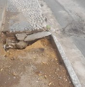 Após temporal, vias públicas amanhecem danificadas em Arapiraca