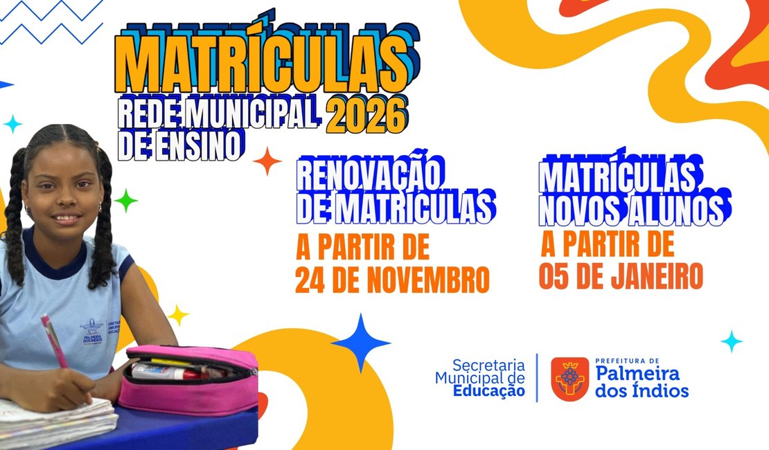 Prefeitura de Palmeira inicia renovação de matrículas da rede municipal nesta segunda (24)