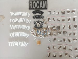 Policiais do 3° e do 7º batalhões da PM prendem suspeitos com drogas e arma de fogo